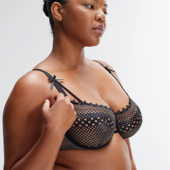 NWT Savage X Fenty Starlet Nights Unlined Lace Balconette Bra brown & black - Picture 6 of 8